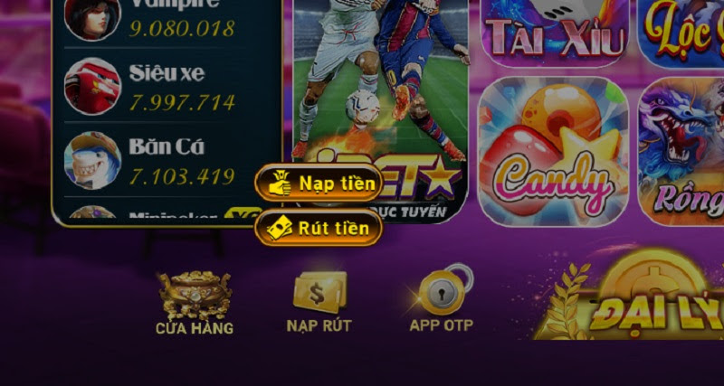 Rút tiền tại cổng game Sieuno Club đơn giản, nhanh chóng