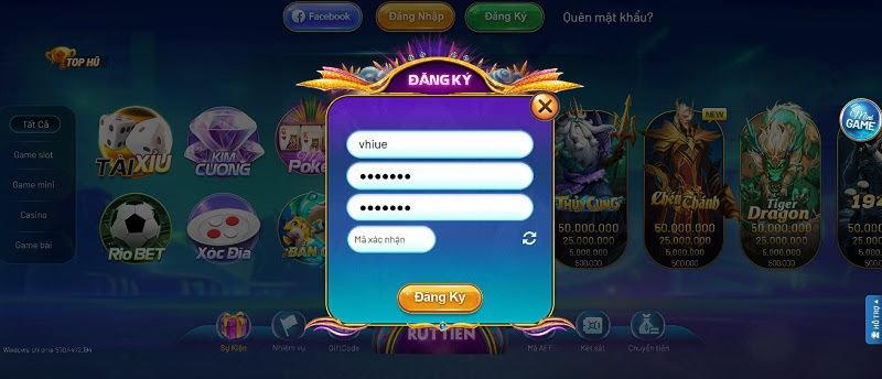 Đăng ký tài khoản chơi game tại Rio66 vô cùng đơn giản