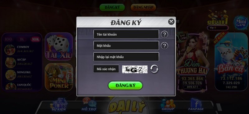 Đăng ký tài khoản tại cổng game X6 Club