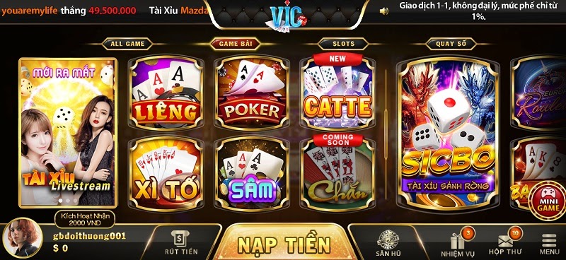 Game bài tại cổng game Vic Win