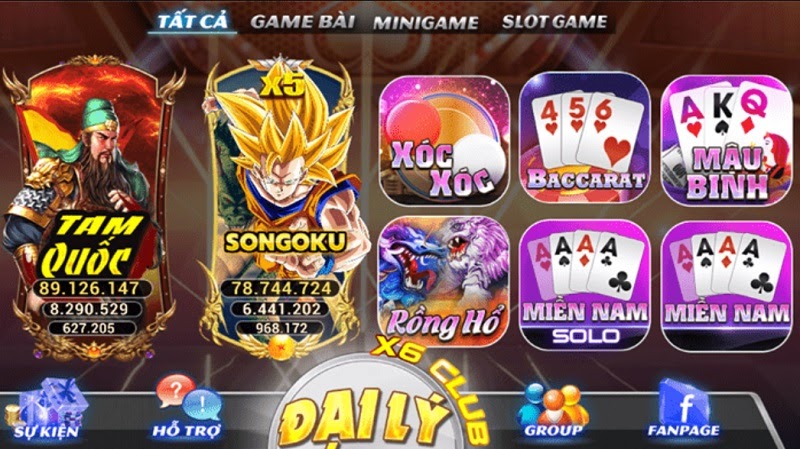 Kho game đa dạng của cổng game X6 Club