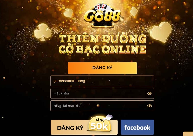 Đăng ký tài khoản tại cổng game Go88