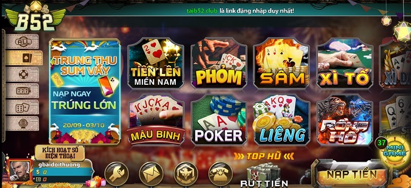 Game bài tại cổng game B52 Club