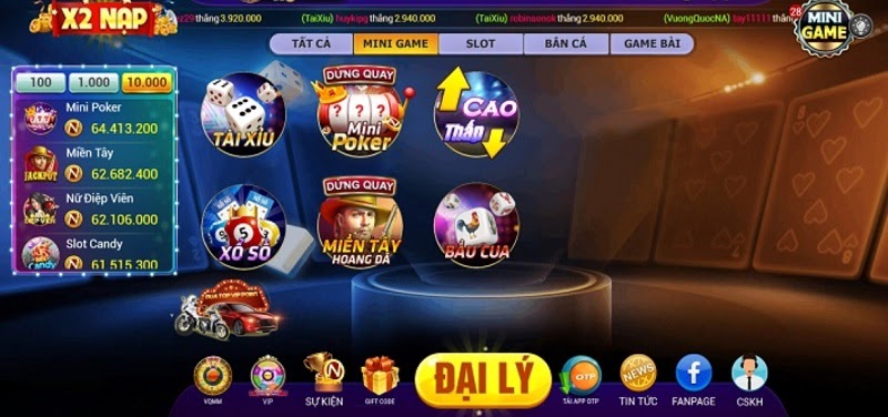 Minigame tại cổng game Nagavip Club