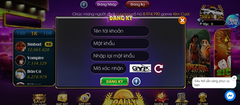 Đăng ký tại cổng game Nohu888 rất nhanh chóng chỉ trong 1 phút