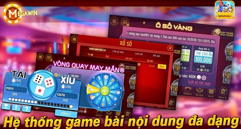 Kho sản phẩm hấp dẫn tại cổng game Megawin