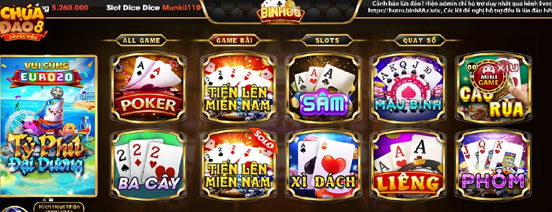 Các tựa game bài tại cổng game uy tín Binh88