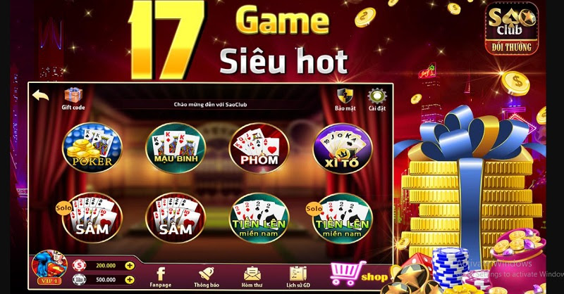 Siêu phẩm game bài đổi thưởng tại cổng game đặc trưng Saoclub