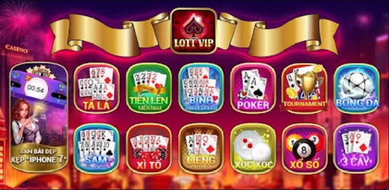 Sản phẩm game bài tại cổng game Lottvip