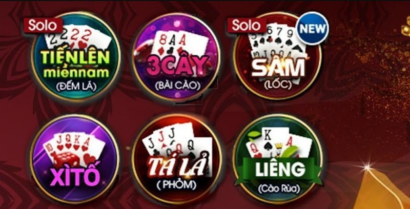 Sản phẩm game bài tại cổng game Sao Club