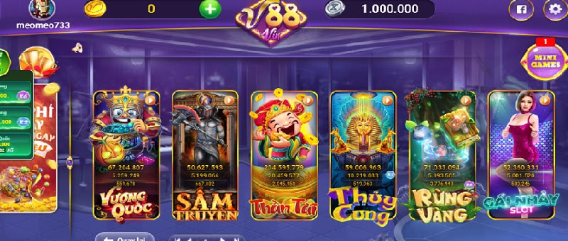 Một số đầu slots game đặc trưng của V88