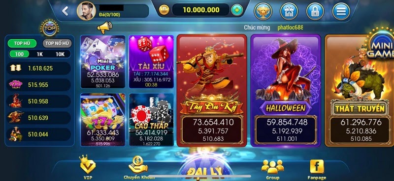 Giao diện mát mắt của cổng game Bomtan Win