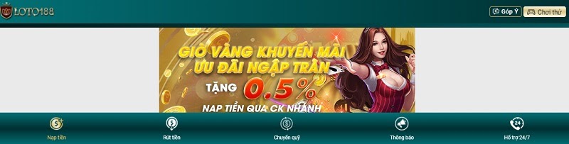 Khuyến mãi nạp giờ vàng tại bắn cá Loto188