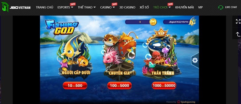 Tựa game Đông Hải Long Vương tại sảnh bắn cá JBO