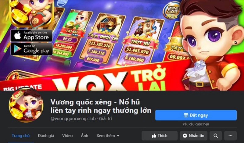 Theo dõi Fanpage nhận ngay Giftcode Vuong Quoc Xeng hàng ngày