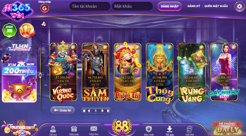 Trúng Jackpot tại các tựa game nổ hũ tại cổng game M365 Win nhận ngay mã Code